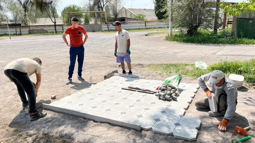 Кайыңды шаарында эс алуу аллеясынын курулушу башталды