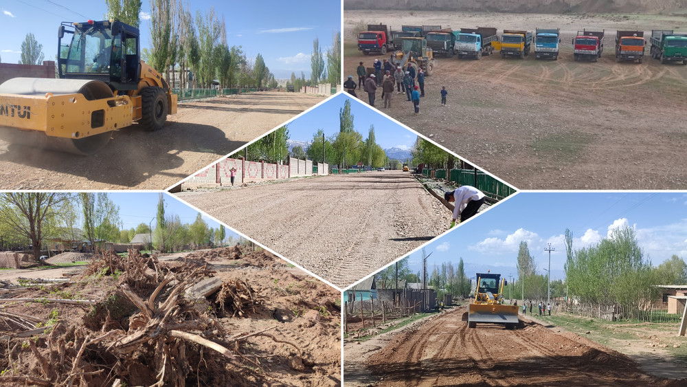 Ак-Талаанын Терек айылында 20 жылдык бүтүрүүчүлөрдүн демилгеси менен борбордук көчө оңдолууда