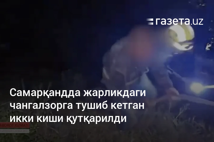 Самарқандда жарликдаги чангалзорга тушиб кетган икки киши қутқарилди