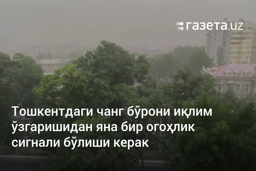 Тошкентдаги чанг бўрони иқлим ўзгаришидан яна бир огоҳлик сигнали бўлиши керак