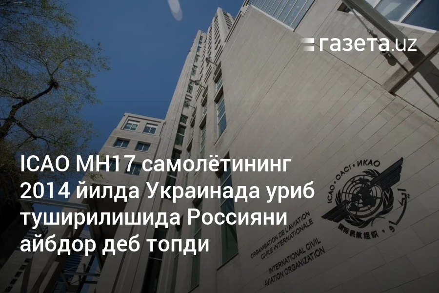 Халқаро фуқаро авиацияси ташкилоти MH17 самолётининг 2014 йилда Украинада уриб туширилишида Россияни айбдор деб топди