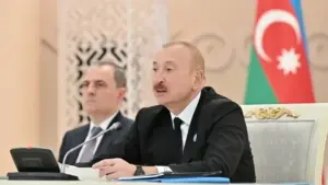 Азербайджан и Узбекистан — естественные партнеры на ключевых маршру… Azerbaijan, Uzbekistan 'natural partners' on key East-West routes: Aliyev