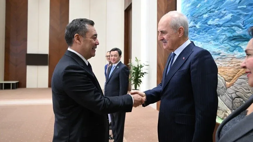 Turkish parliament speaker meets Kyrgyz president, counterpart in Bishkek