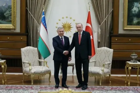 Turkish president meets Uzbek counterpart in Ankara