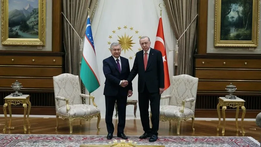 Turkish president meets Uzbek counterpart in Ankara
